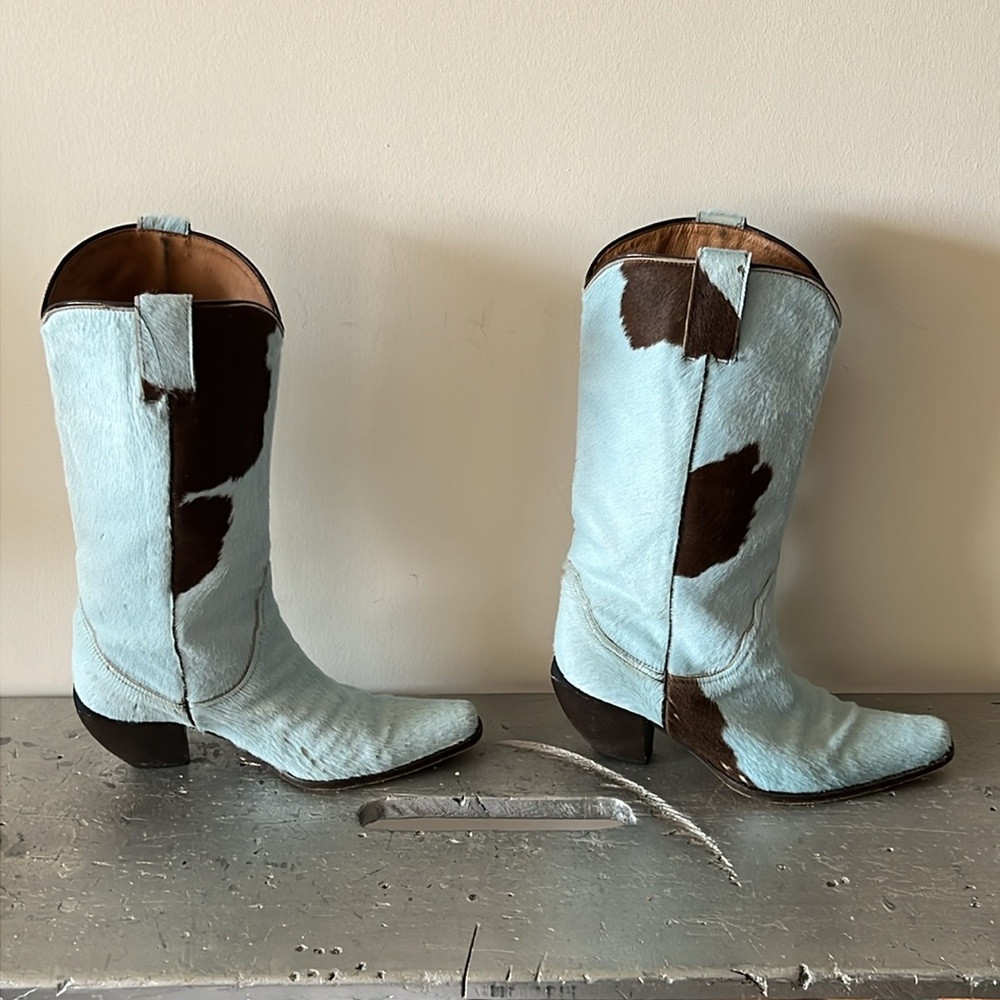 Vintage Cowboy Boots- Calf Hair Ponyhair Cowhide - Picture 9 of 17